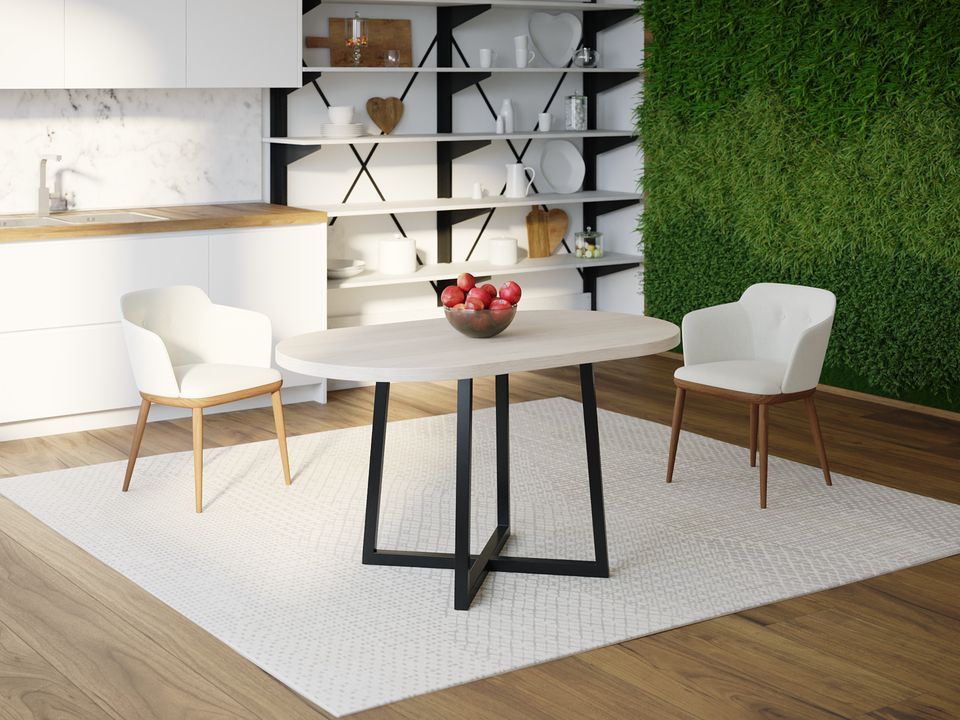 

Обеденный стол Skandi Wood SW049 Невада Круглый ⌀ 150 см МДФ+Шпон Дуб Белый