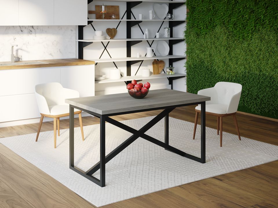 

Обеденный стол Skandi Wood SW082 Оклахома-сити 180 х 80 х 75 см МДФ+Шпон Дуб Темно-Cерый
