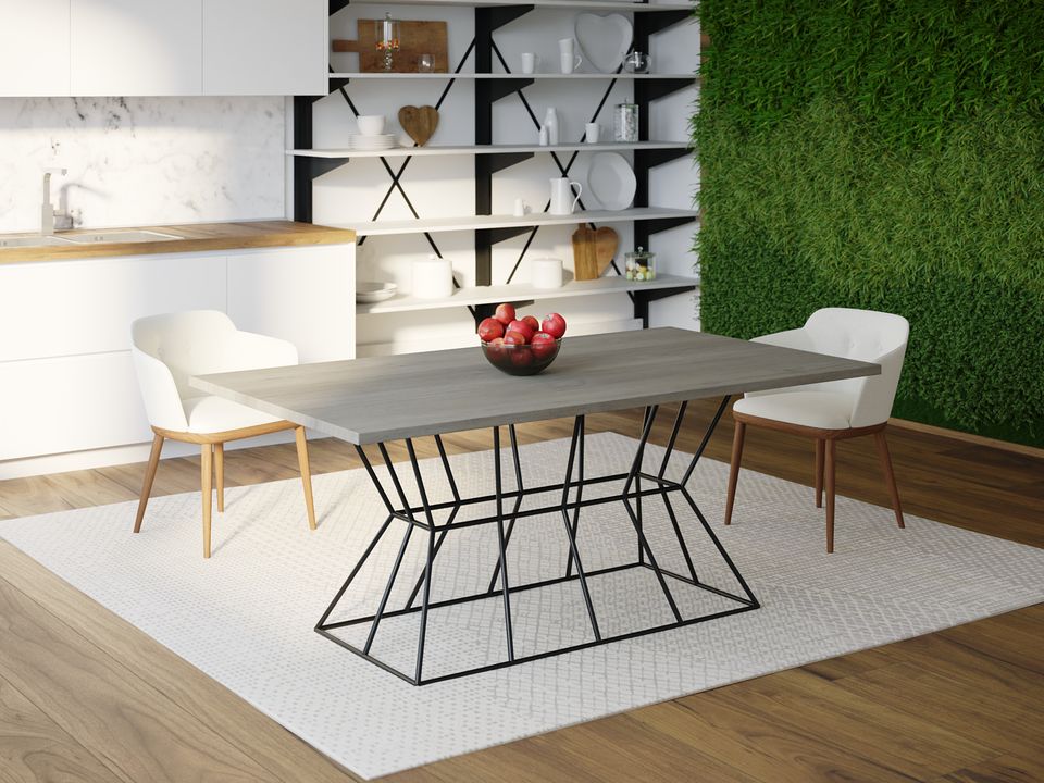 

Обеденный стол Skandi Wood SW077 Олбани 150 х 80 х 75 см МДФ+Шпон Дуб Темно-Cерый