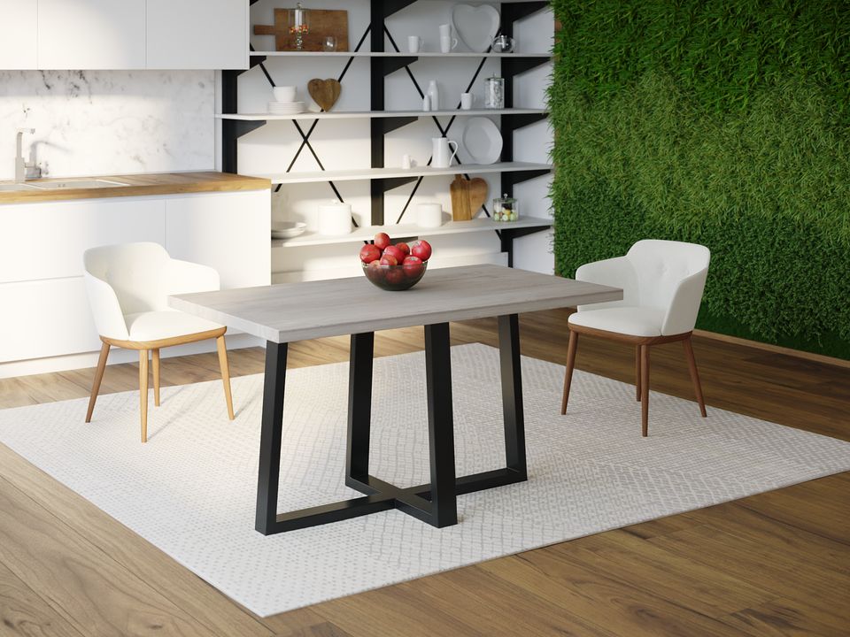 

Обеденный стол Skandi Wood SW058 Пирр 120 х 80 х 75 см МДФ+Шпон Дуб Серый