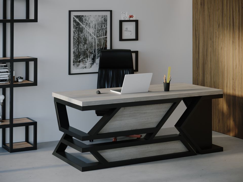 

Компьютерный стол Skandi Wood SW114 Виргиния 150 х 80 х 75 см МДФ+Шпон Дуб Серый