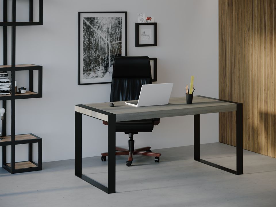 

Компьютерный стол Skandi Wood SW056 Мичиган 140 х 80 х 75 см МДФ+Шпон Дуб Темно-Cерый