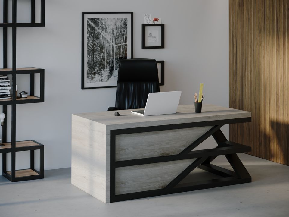 

Компьютерный стол Skandi Wood SW113 Небраска 150 х 80 х 75 см МДФ+Шпон Дуб Серый