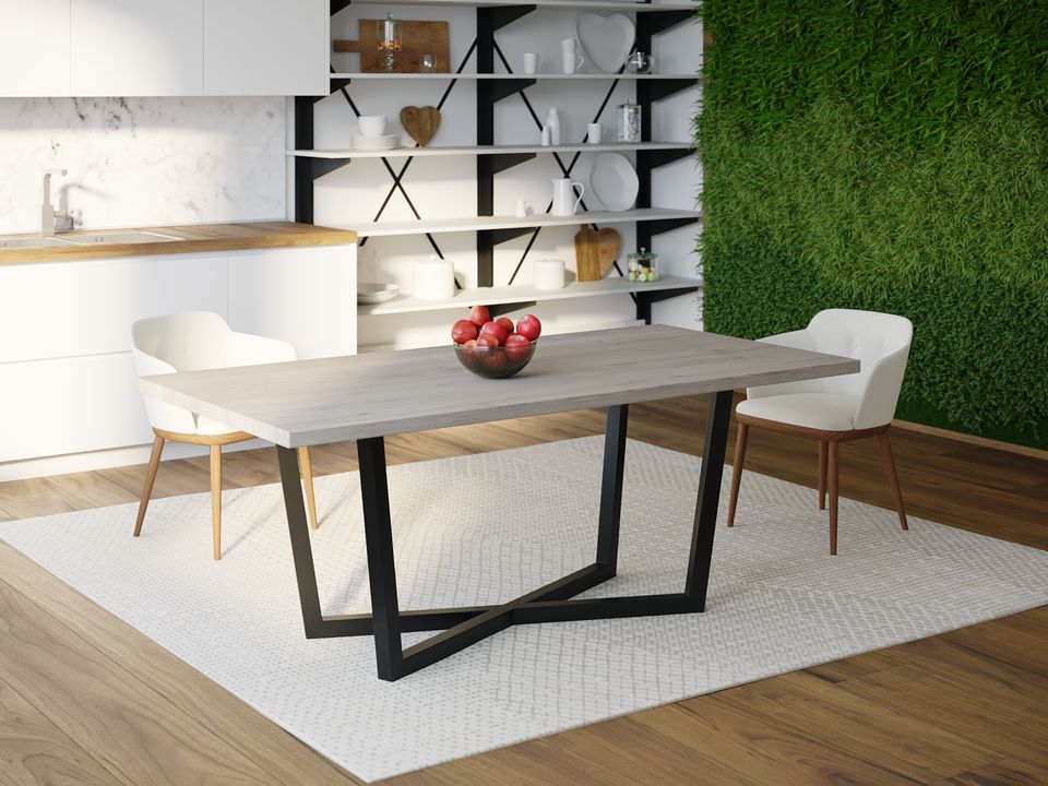 

Обеденный стол Skandi Wood SW071 Флорида 180 х 80 х 75 см МДФ+Шпон Дуб Серый