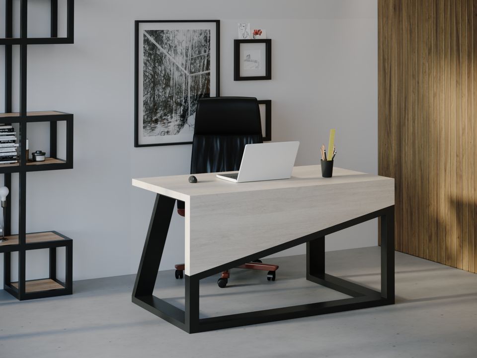 

Компьютерный стол Skandi Wood SW092 Аризона 200 х 80 х 75 см МДФ+Шпон Дуб Белый