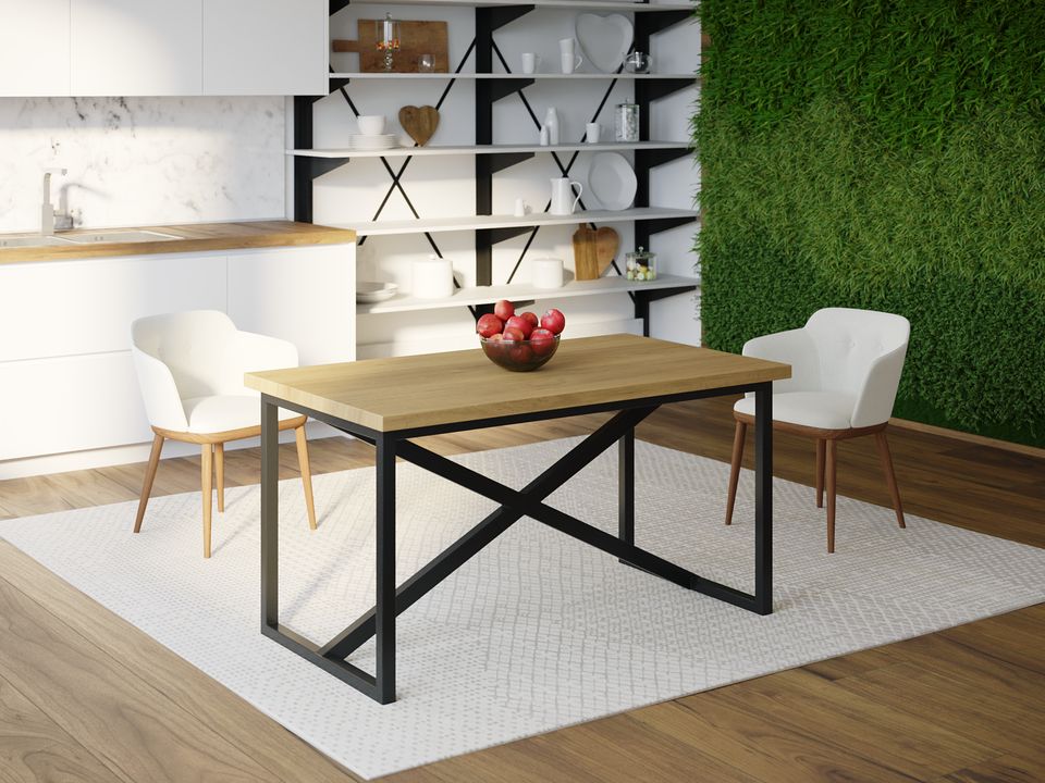 

Обеденный стол Skandi Wood SW082 Оклахома-сити 135 х 80 х 75 см МДФ+Шпон Дуб Натуральный