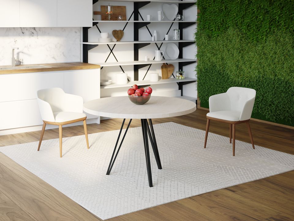 

Обеденный стол Skandi Wood SW068 Мэриленд Круглый ⌀ 110 см МДФ+Шпон Дуб Белый