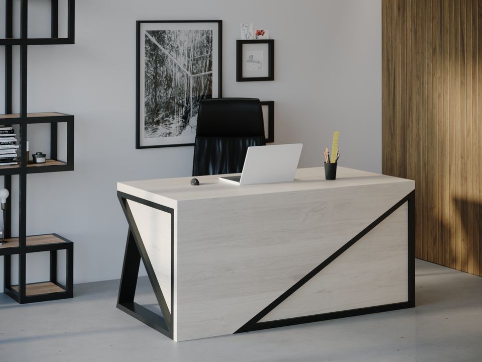 

Компьютерный стол Skandi Wood SW108 Канзас 120 х 80 х 75 см МДФ+Шпон Дуб Белый