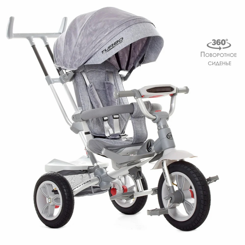 

Детский трехколесный велосипед Turbo Trike LUX M 4058-19 Резиновые колеса Серый