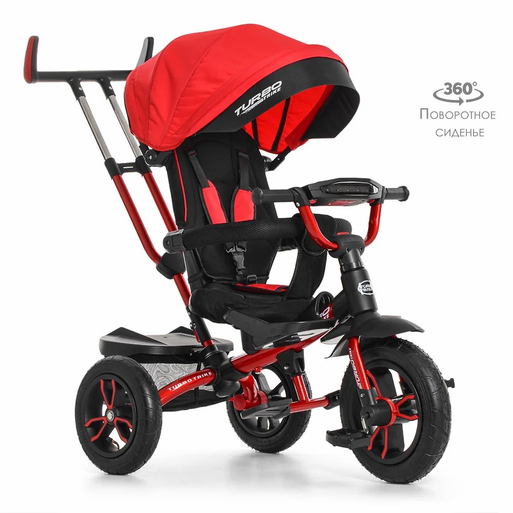 

Детский трехколесный велосипед Turbo Trike M 4058-1 Резиновые колеса Красный