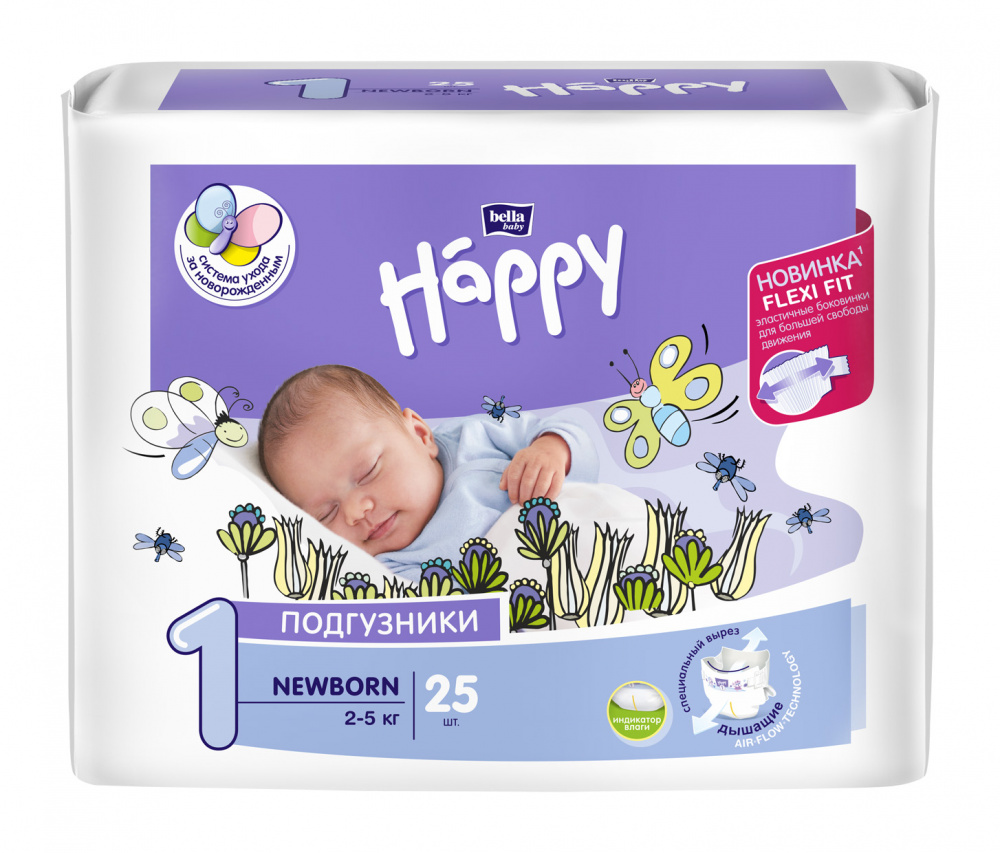 

Подгузники детские Bella Baby Happy Newborn 2-5 кг 25 шт