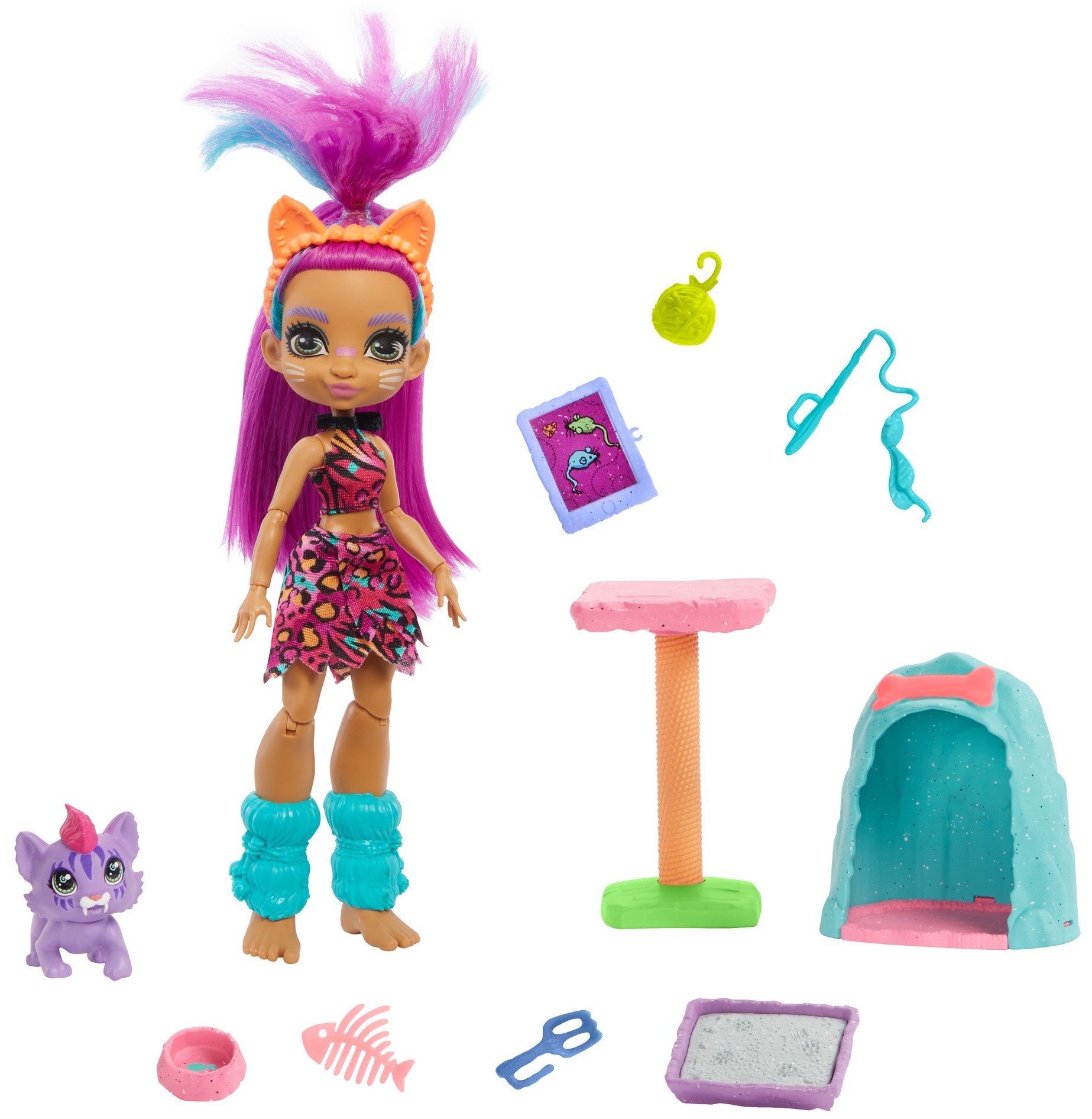 

Игровой набор Пещерный Клуб кукла Рорелей с питомцем Mattel Cave Club