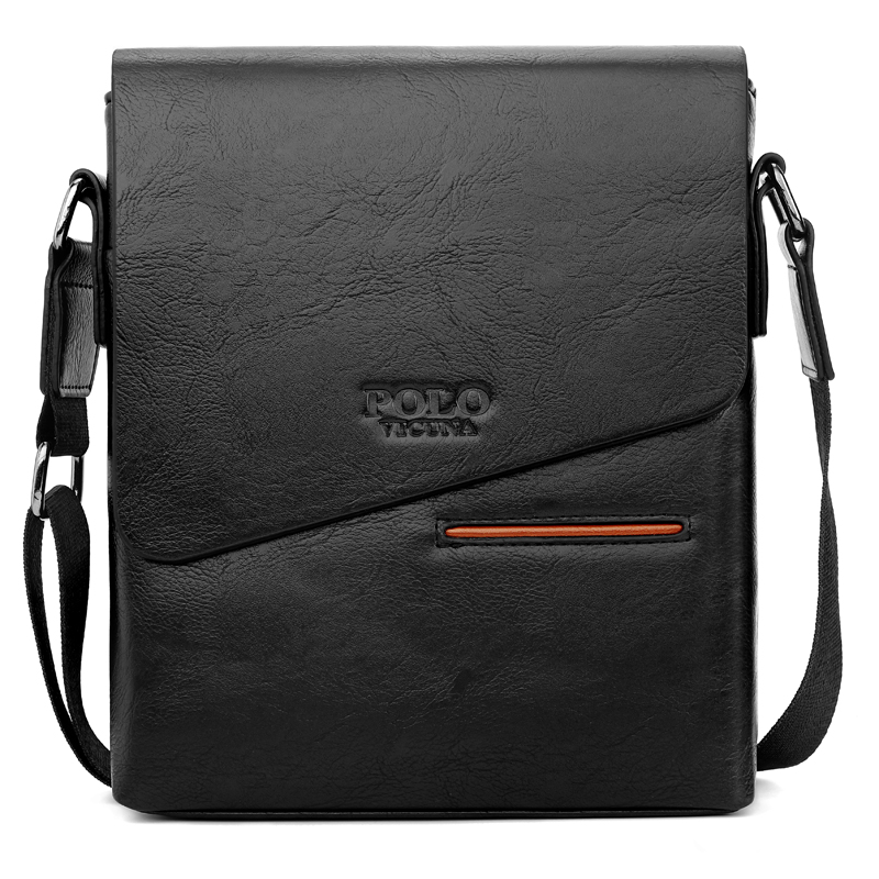 

Мужская сумка через плечо Polo Vicuna черная (1015-BL)