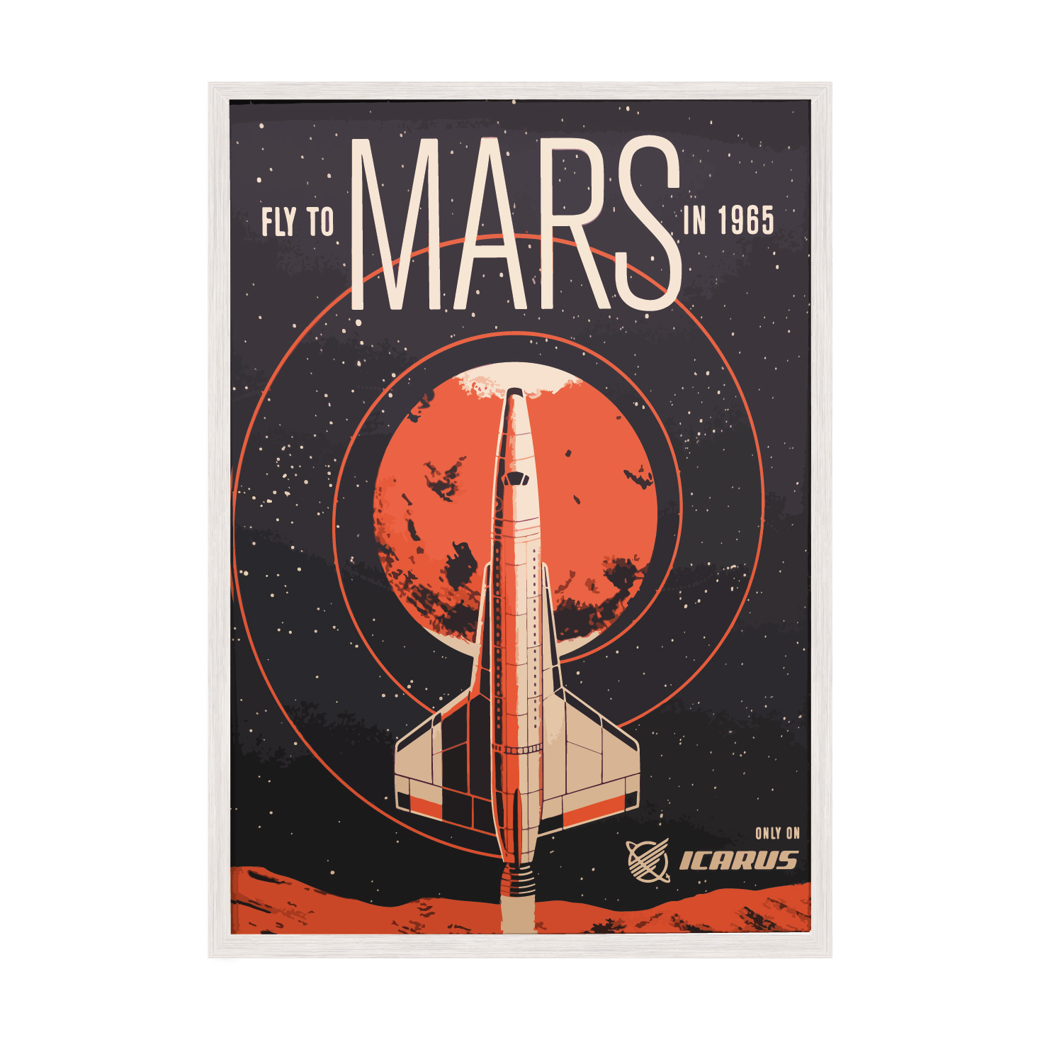 

Постер в рамке MY POSTER 596х840 мм White "Fly to Mars"