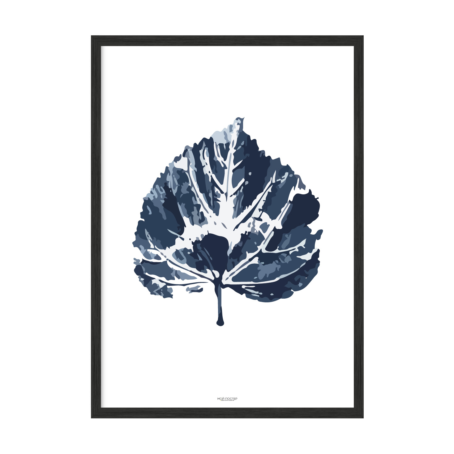 

Постер в рамке MY POSTER с антибликовым стеклом 596х840 мм Black "Blue leaf"