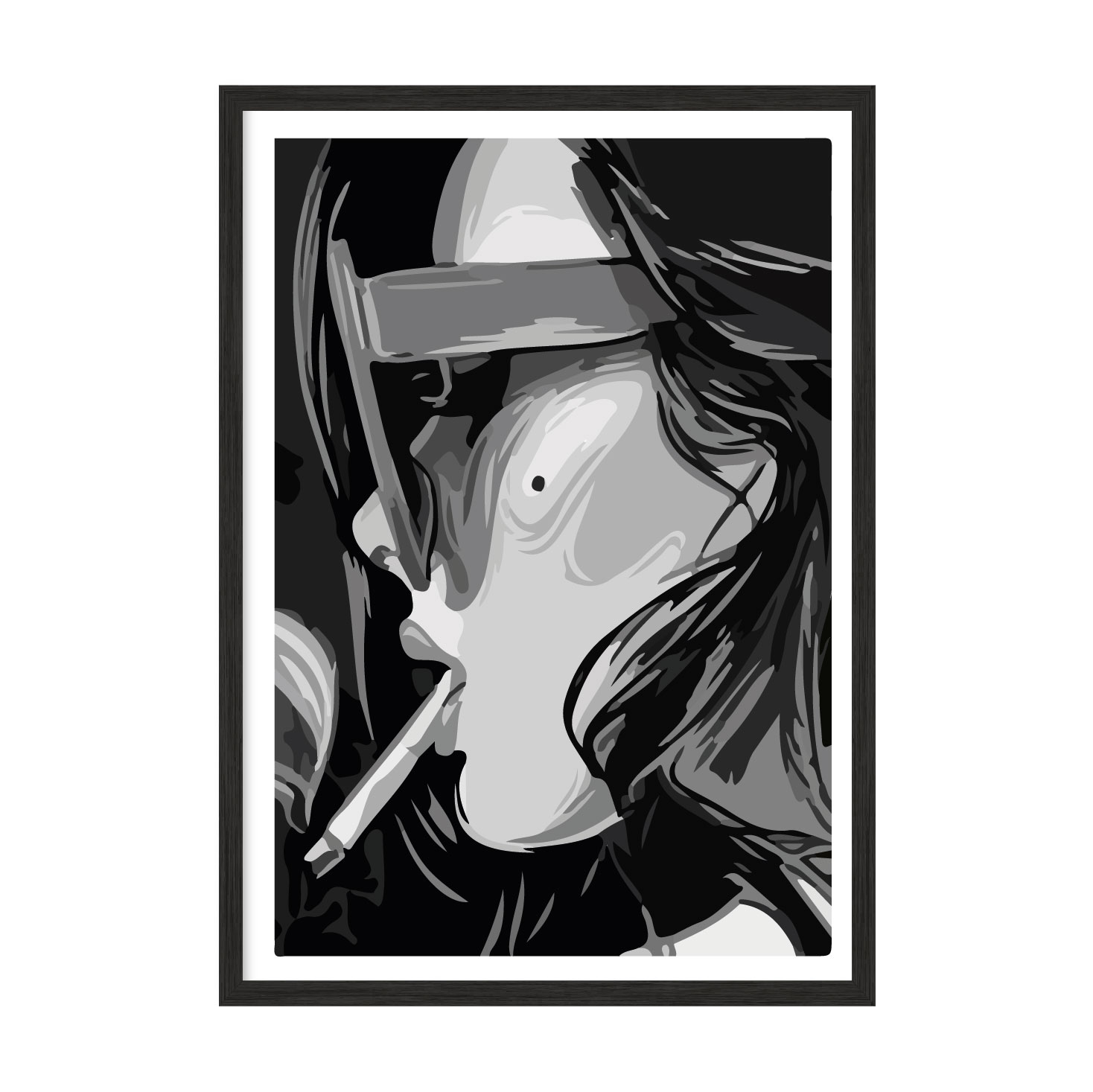 

Постер в рамке MY POSTER с антибликовым стеклом 420x594 мм Black "Smoking girl"