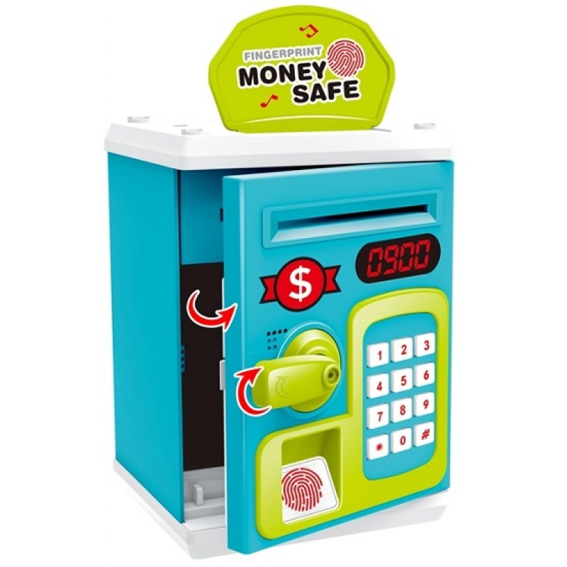 

Детский сейф-копилка с отпечатком пальца Money Safe, голубой