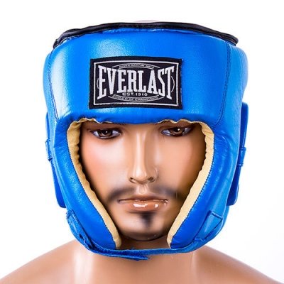 

Боксерский шлем кожаный Everlast S синий (SKL11-280899)