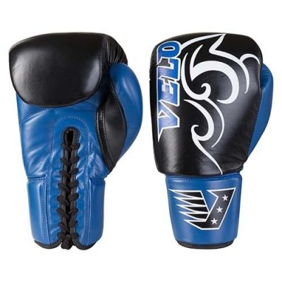 

Боксерские перчатки Velo кожаные на шнуровке черно-синие 12oz (SKL11-281312)