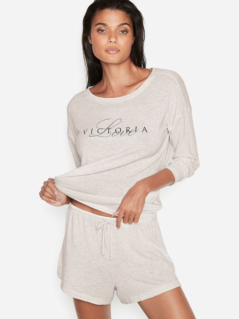 

Пижама Victoria's Secret 933586535  Бело-серая, Пижама Victoria's Secret 933586535 M Бело-серая