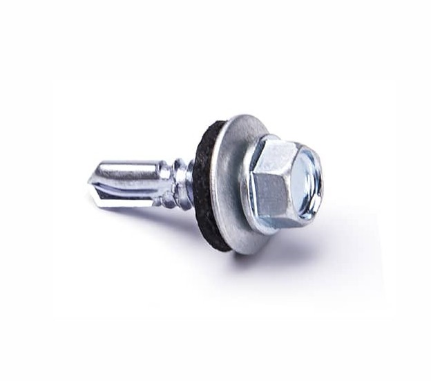 

Саморезы 4,8x25мм по металлу с буром, с шайбой EPDM 500 шт FAST FIX (777148)