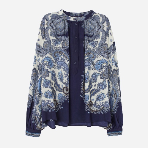 

Блузка H&M 0752477-9  Синяя, Блузка H&M 0752477-9 34 Синяя