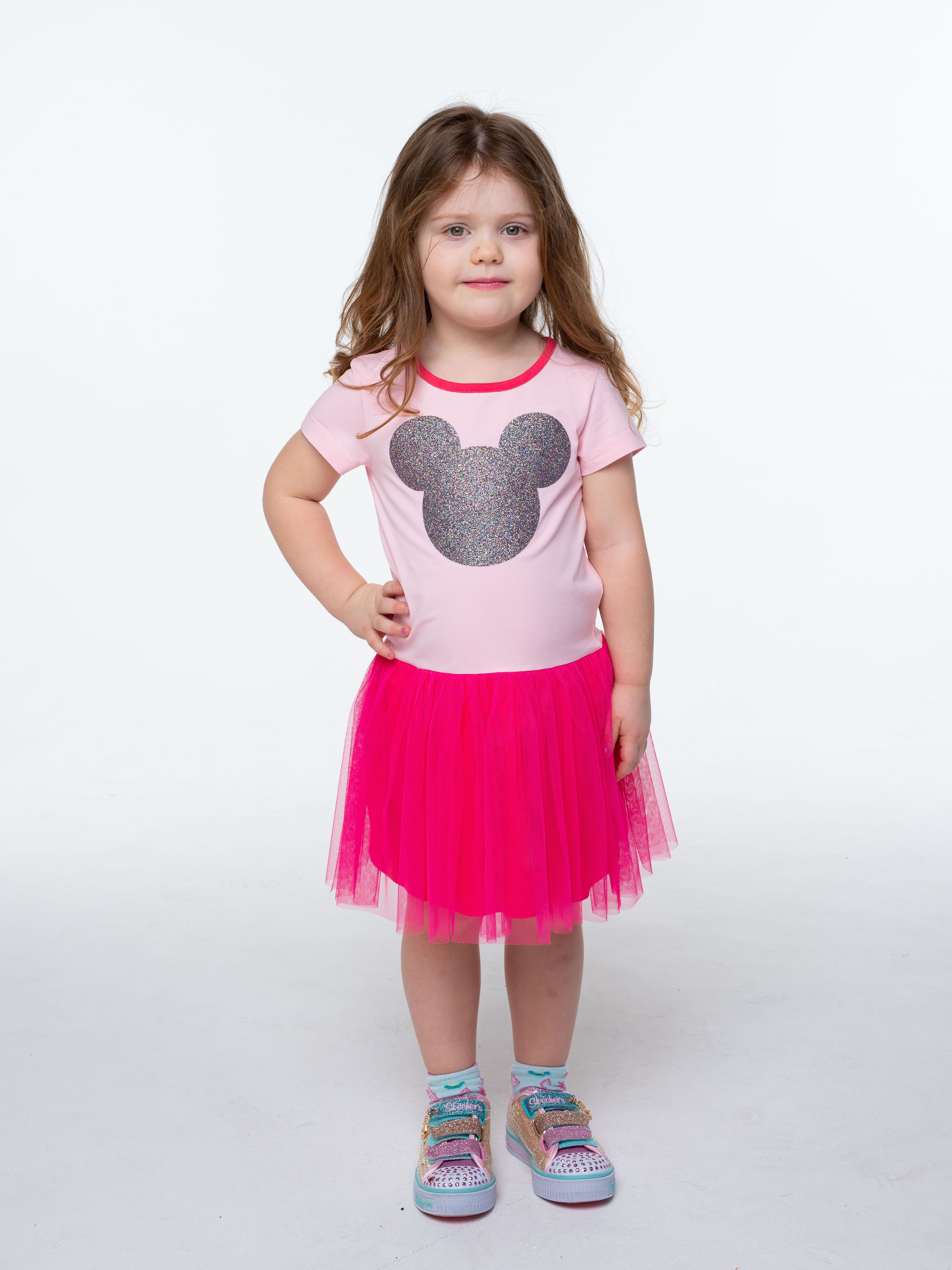 Акція на Дитяче літнє святкове фатинове плаття для дівчинки Vidoli G-21875W 110 см Рожевий/Малиновий від Rozetka