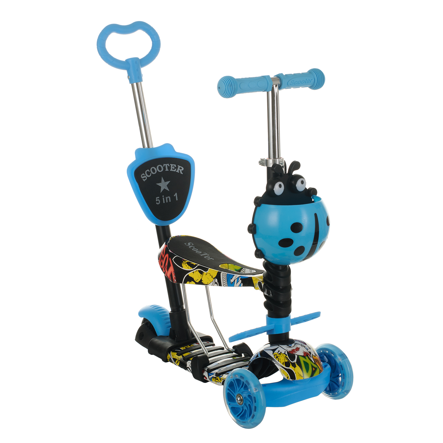 

Самокат детский Best Scooter 5 в 1 с родительской ручкой и сиденьем (Pink)