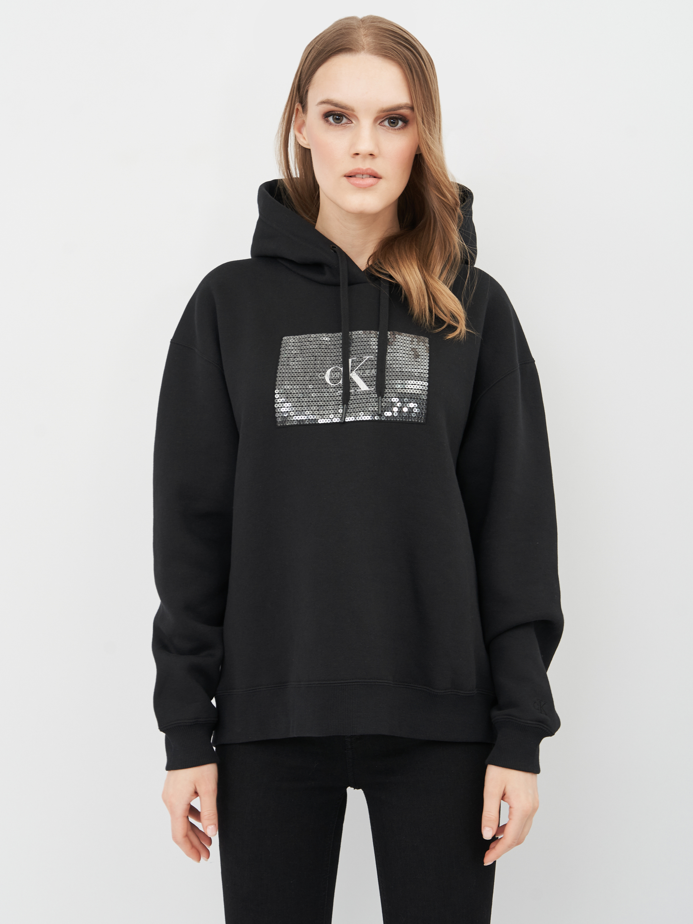 

Худи Calvin Klein Jeans Sequin Oversized Back Slit Hd J20J214818-BEH S Pvh Black
