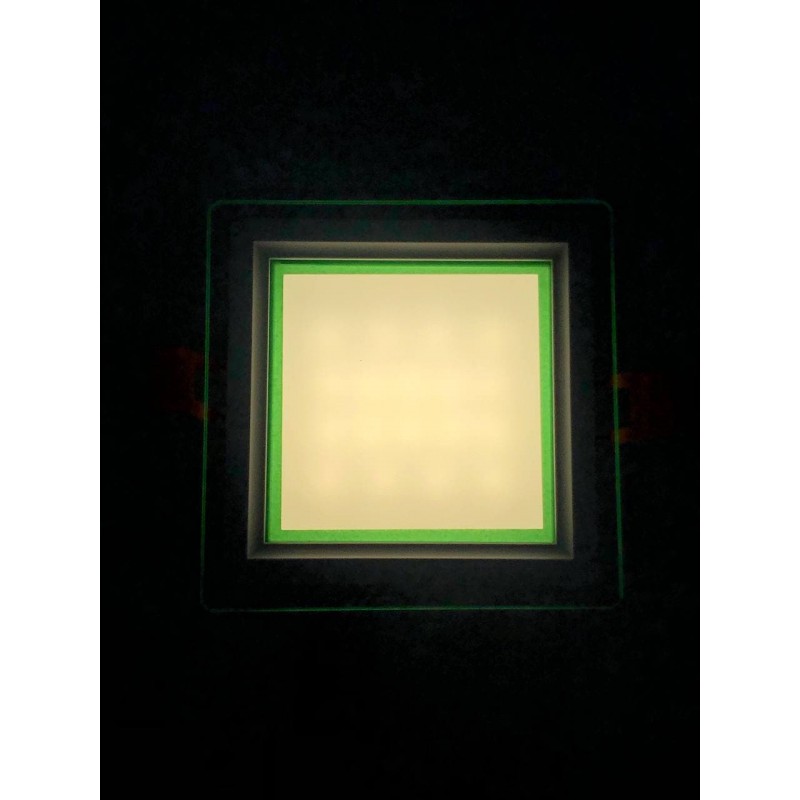 

LED панель "Сяйво" 9W 720Lm 4500K + зелёный 85-265V квадрат + стекло"LEMANSO" LM1039