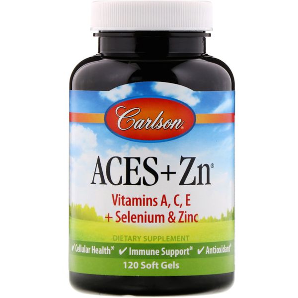 

Витамин А, C, E + цинк ACES + Zn Carlson Labs 120 капсул (CAR152)