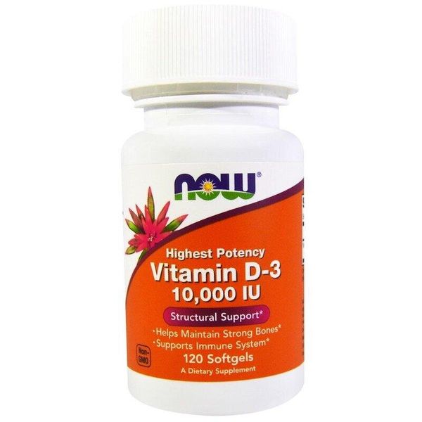 

Витамин D3 Vitamin D3 Now Foods 10 000 МЕ 120 капсул (NF181)