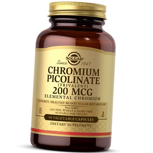 

Поликотинат Хрома, Chromium Picolinate 200, Solgar 90вегкапс (36313040)
