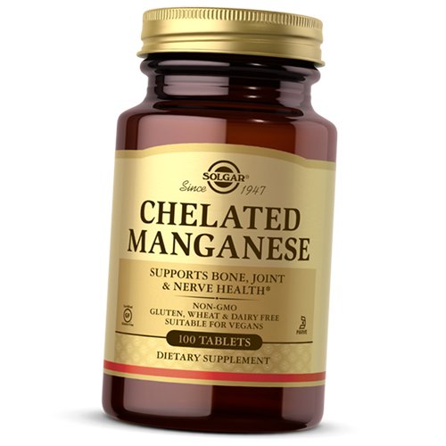 

Хелат Марганца, Chelated Manganese, Solgar 100таб (36313038)