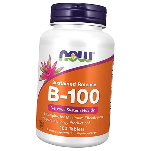 

Витамины группы В с замедленным высвобождением, B-100 Sustained Release, Now Foods 100таб (36128052)