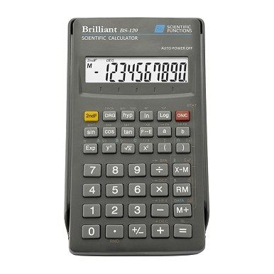 

Калькулятор инженерный Brilliant BS-120, 8 разрядов мантиссы и 2 разряда экспоненты, плоский, 80х156х14, черный, с пластиковой крышкой