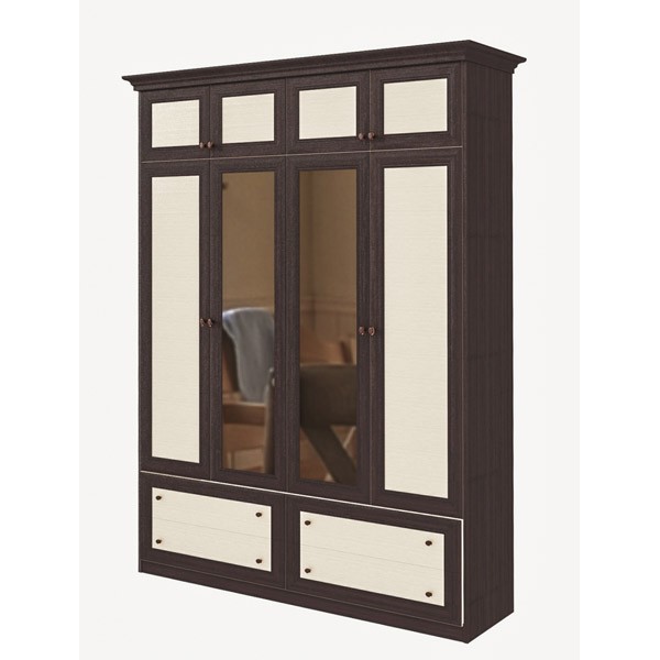 

Шкаф распашной в гостиную, спальню, прихожую из ДСП Лотос 4Д венге темный/венге светлый Світ Меблів