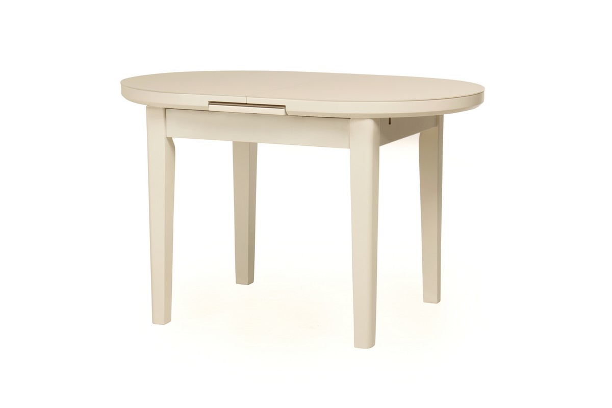 

Стол обеденный раскладной столешница - МДФ + матовое стекло, ножки - дерево TM-75 Vetro Mebel цвет Молочный