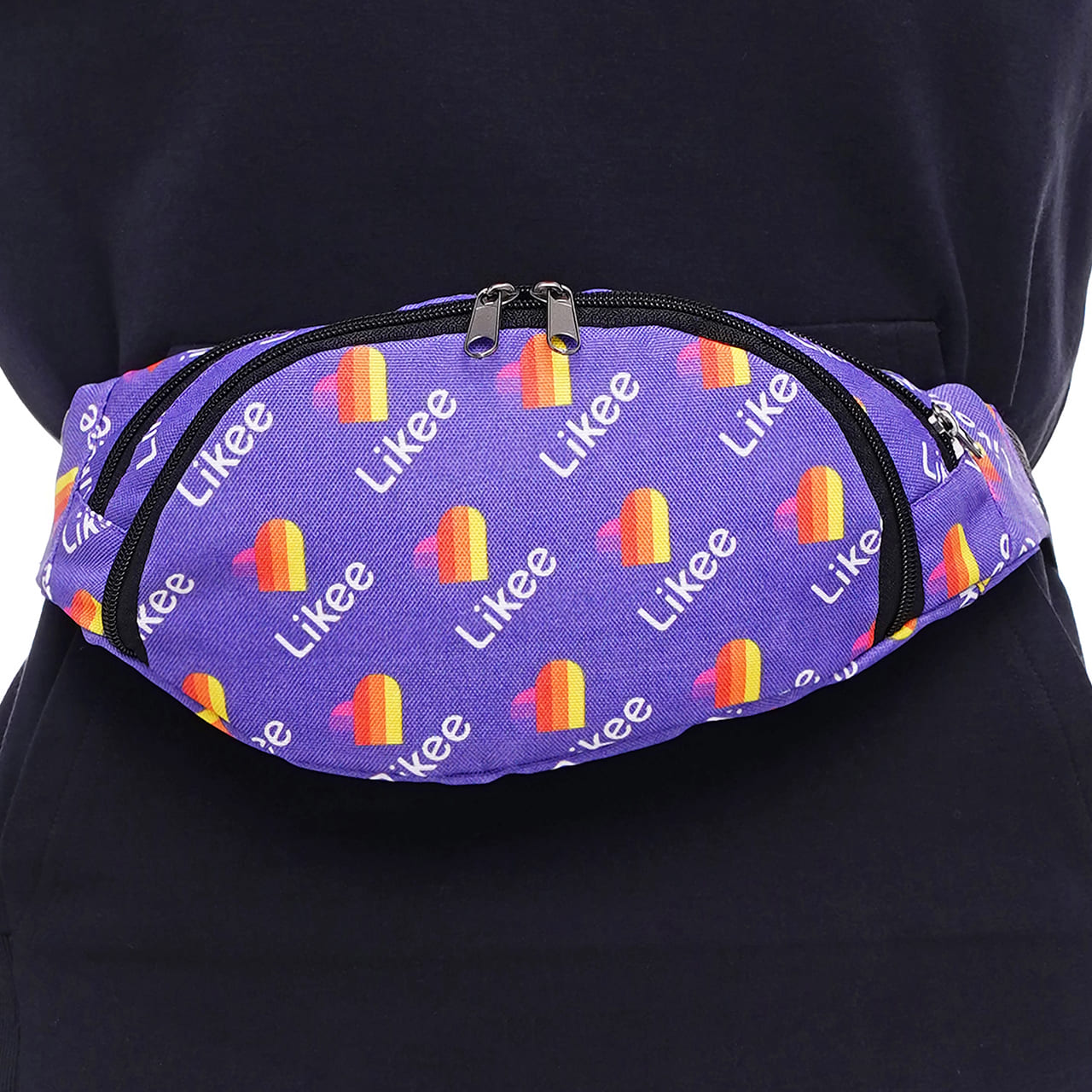 

Сумка на пояс Tiger Moon Print+ Сердечки фиолетовые