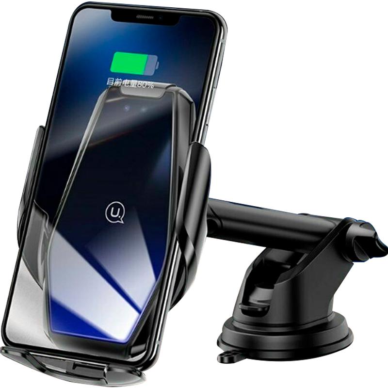 

Автодержатель Usams US-CD125 Black + Wireless Charger