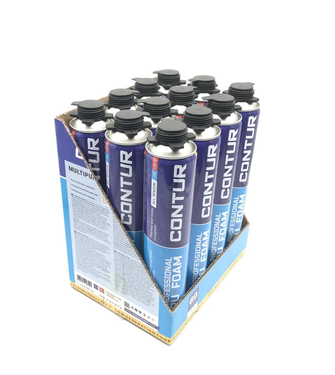 

Упаковка монтажной пены. CONTUR 750 PRO (BOX 12 шт)