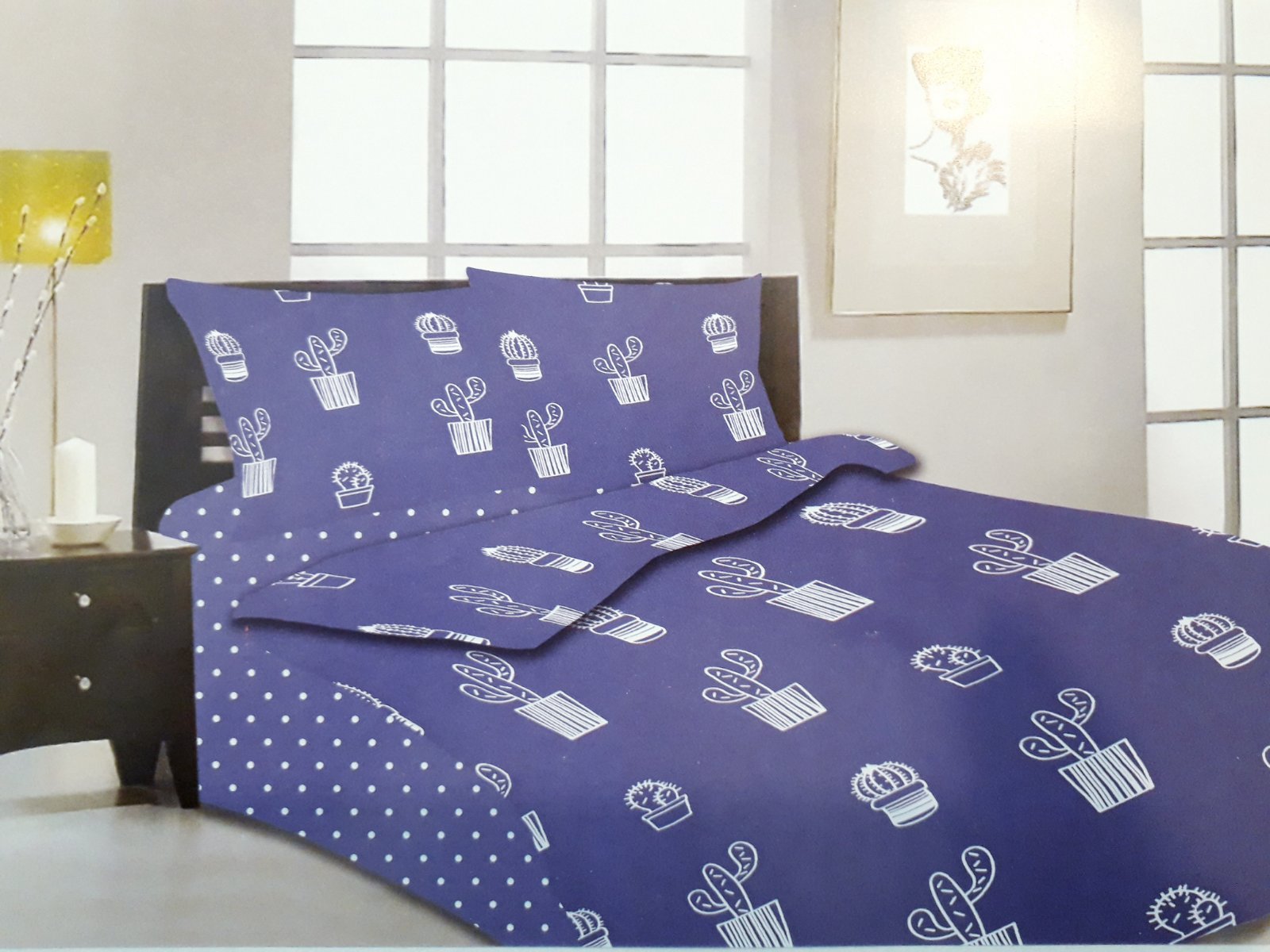 

Комплект постельного белья 1,5-ка ViTex G178A+B полуторный(р) 70*70 синий