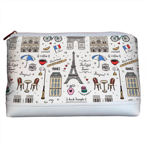

Косметичка дорожная Lovely Presentville Paris sight на белом фоне 26x15x8 см