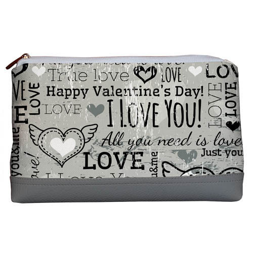 

Косметичка дорожная Lovely Presentville I love you! серая 26x15x8 см