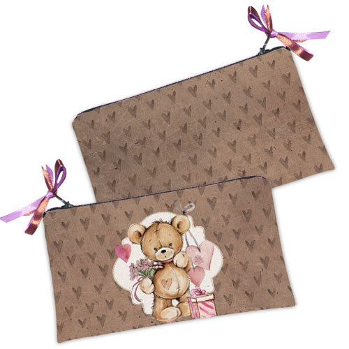 

Косметичка женская Presentville Мишка Тедди на коричневом фоне 20x12 см