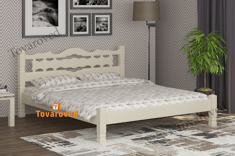 

Кровать полуторная 120х190 Wellmebely Инга дерево сосна Бежевый Л6