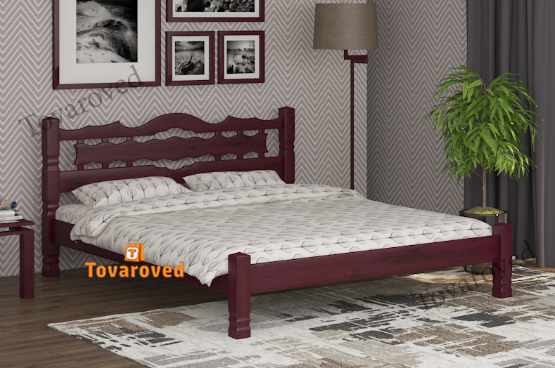 

Кровать полуторная 120х190 Wellmebely Инга дерево сосна Махонь Л6