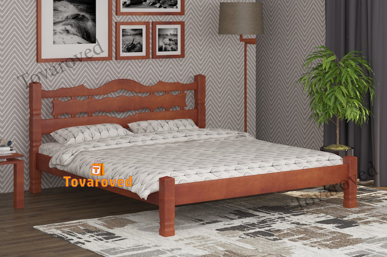 

Кровать двуспальная 160х190 Wellmebely Инга дерево сосна Яблоня Л6