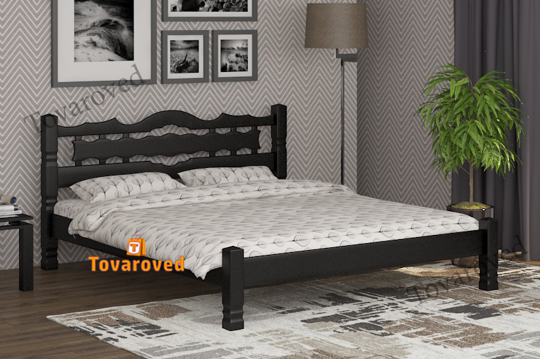 

Кровать двуспальная 180х190 Wellmebely Инга дерево сосна Венге Л6