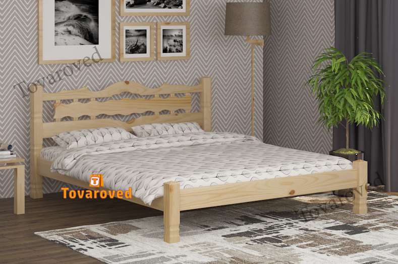 

Кровать полуторная 120х200 Wellmebely Инга дерево сосна Бук Л6